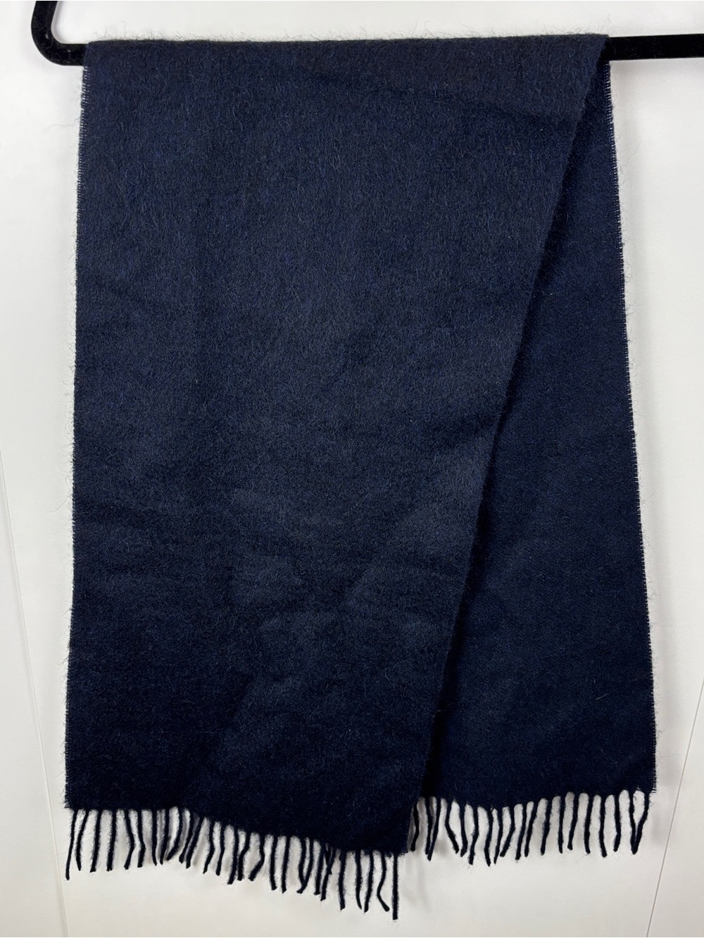 Vintage The Bay Cashmere Scarf Navy Blue Fringed Super Soft Unisex Cozy Winter